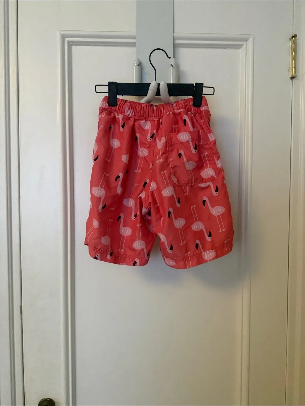 Kids Flamingo Print Swim Shorts - Pink Coral